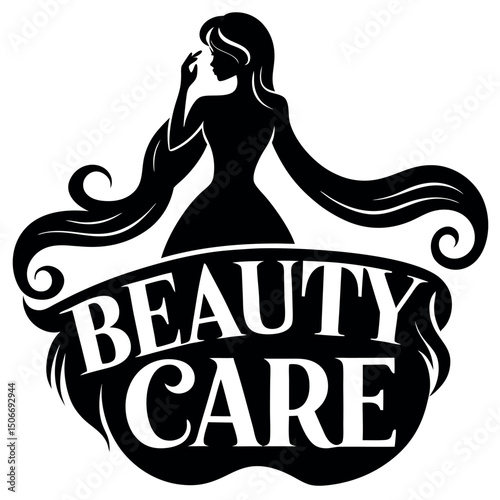       Beauty care logo vector art illustration.
