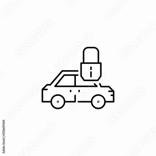 car lock icon sign vector