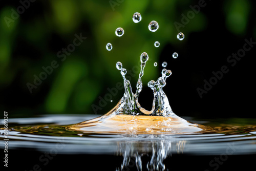 Water Drops On Black Backgr...