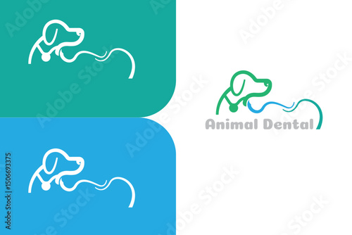 Animal dental logo, dentist logo template, clinic logo design, tooth, teeth, hospital, smile, orthodontist, pet care