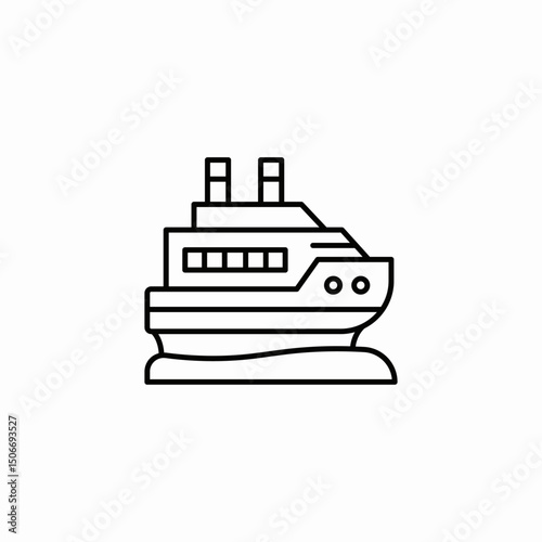 cruise ship voyage icon sign vector