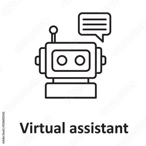 Virtual assistant :Vector Icon which can easily modify or edit