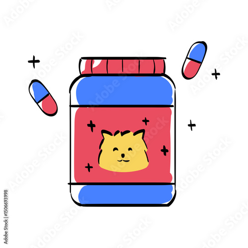 Hand Drawn Pet Veterinary Fill Illustration