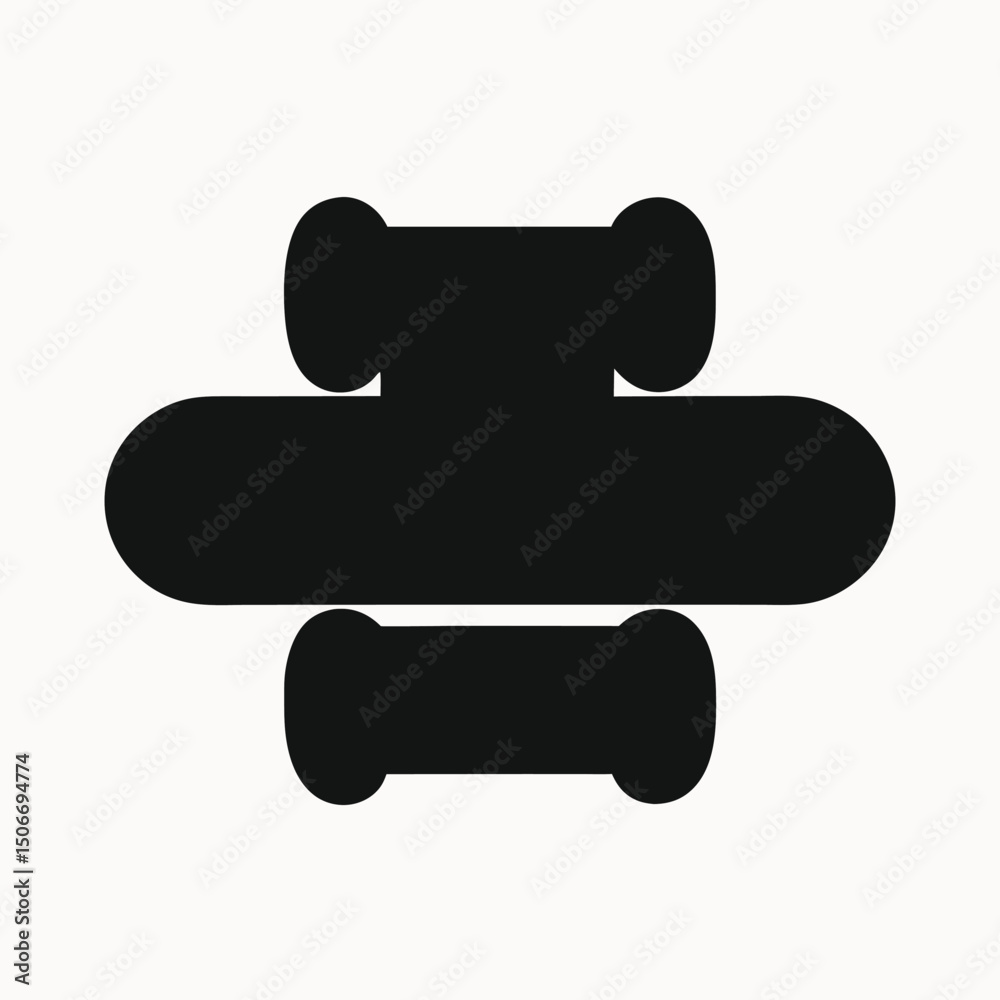 Simple Black Icon Design Abstract Shape with Four Cylinders Simple Black Icon Design Abstract Shape with Four Cylinders