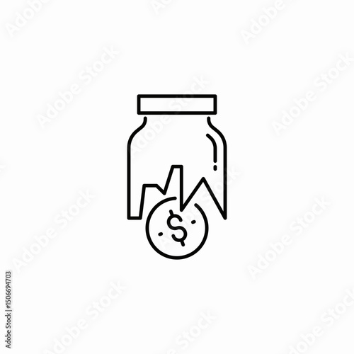 financial crash icon sign vector