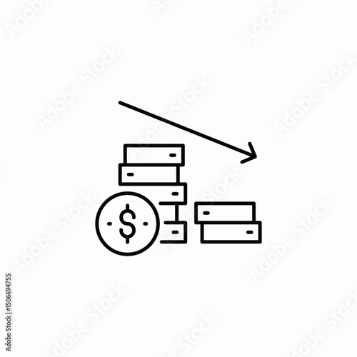 financial savings recession icon sign vector