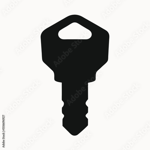 Simple Black Key Icon Security, Access, and Protection Symbol