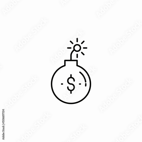 money bomb explosion icon sign vector