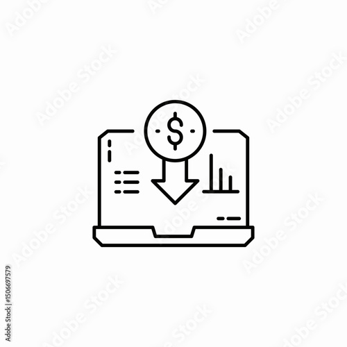 online financial loss icon sign vector