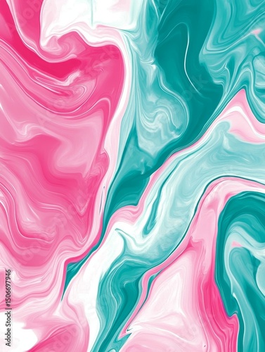 Wallpaper Mural Fluid Abstract: A Swirling Symphony of Pink and Teal, Captivating Texture for Modern Design, Wallpaper, and Artistic Backgrounds Torontodigital.ca