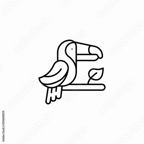 parrot on brunch icon sign vector