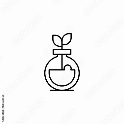 plant in flask icon sign vector