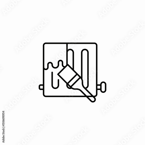 radiator painting icon sign vector