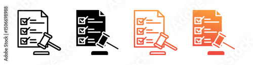 Compliance Multi Style Icon Set Vector 