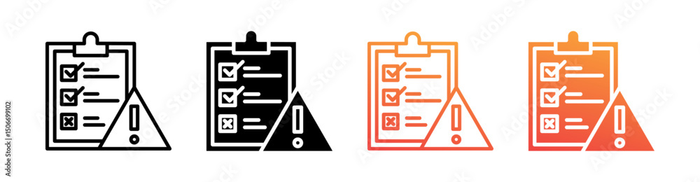 Obraz premium Risk Evaluation Multi Style Icon Set Vector 