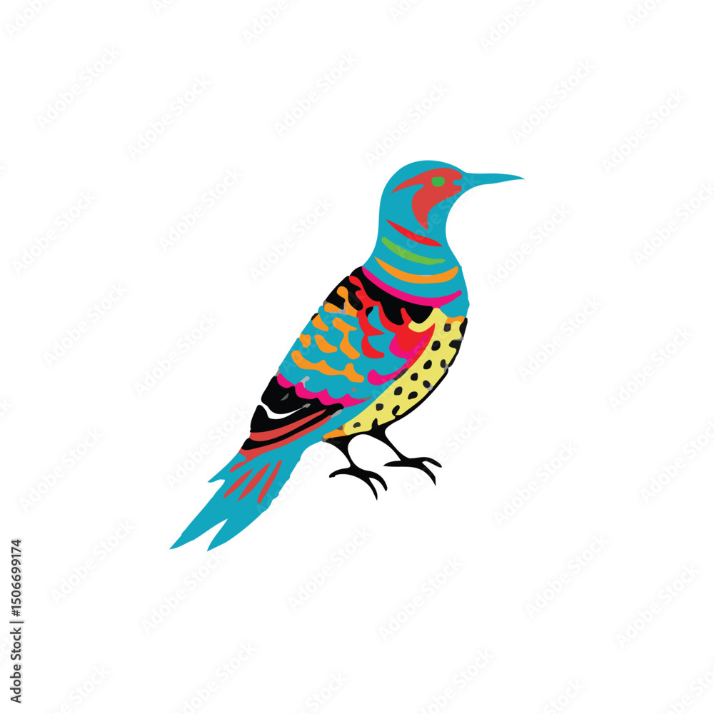 Obraz premium Beautiful Colorful Birds Vector 