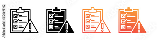 Risk Evaluation Multi Style Icon Set Vector 