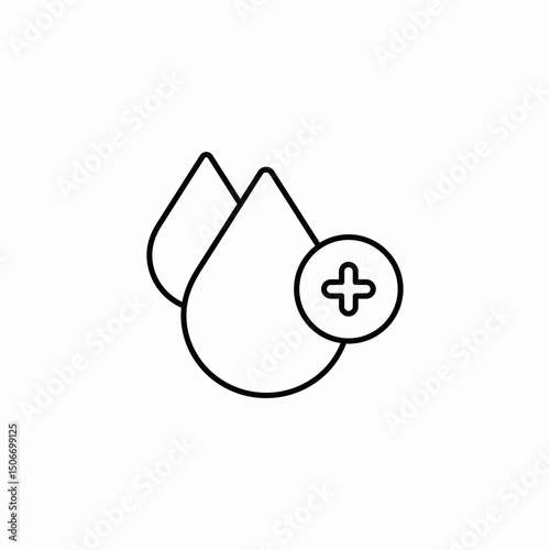 rh positive blood icon sign vector