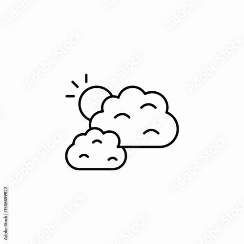 sun clouds icon sign vector