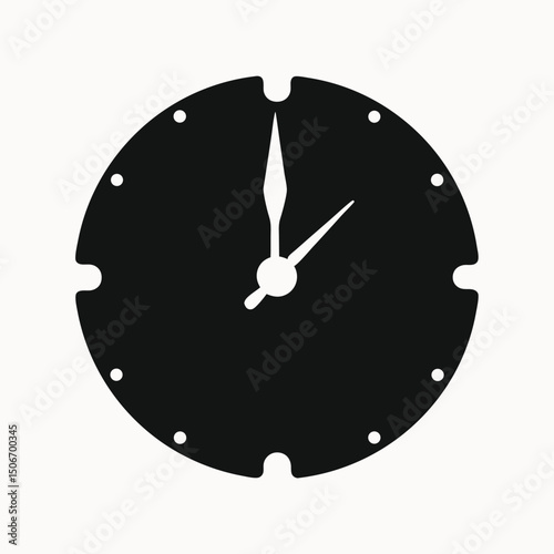 Simple Black Clock Icon Minimalist Timepiece Design