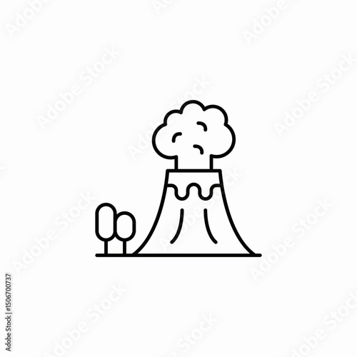 volcano eruption icon sign vector