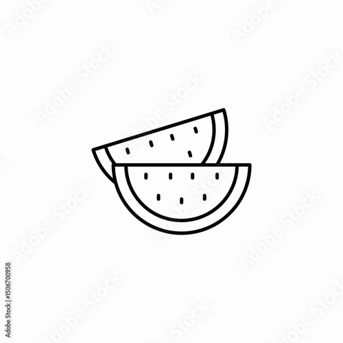 watermelon slices icon sign vector