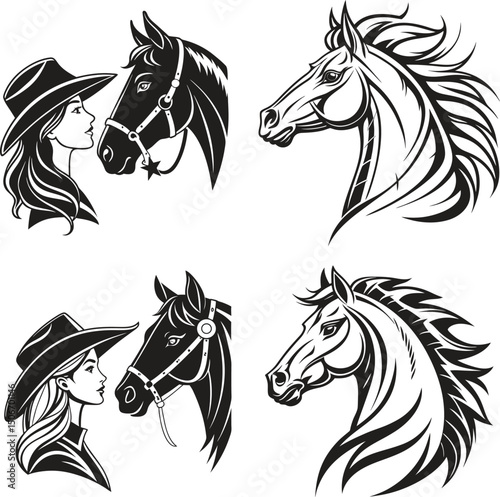 Horse Head Silhouette. Horse Tatto