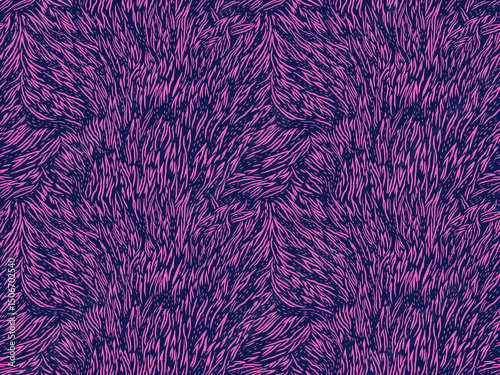 Seamless abstract pattern with organic fur-like texture or zebra stripes in colorful pink tones. Print for textiles, wallpaper, packaging, nature-inspired background in modern designs
