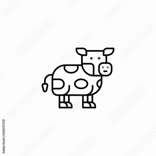 cow animal icon sign vector