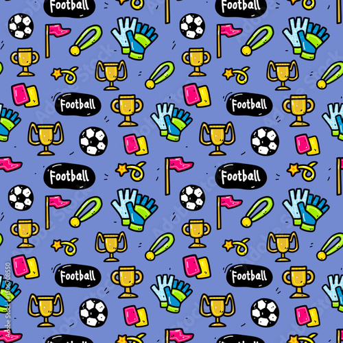 Seamless Soccer Pattern Featuring Football Icons