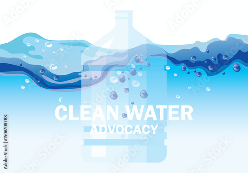 Clean water advocacy banner water conservation illustration