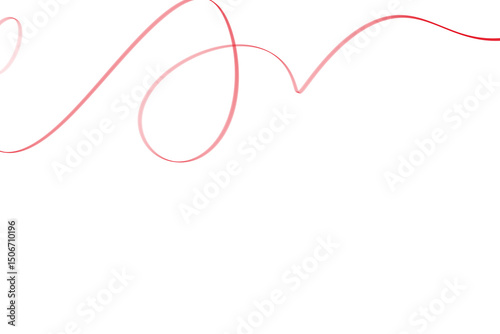 Red abstract wavy line with subtle fading on a transparent background.