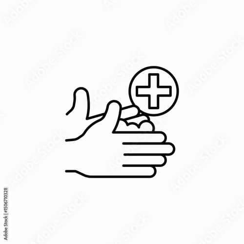 medical hand wash icon sign vector