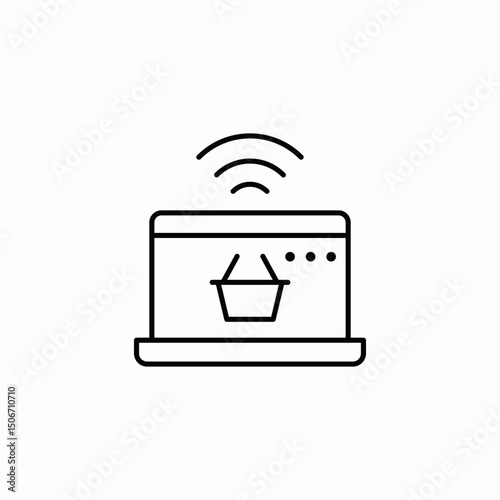 online shopping icon sign vector