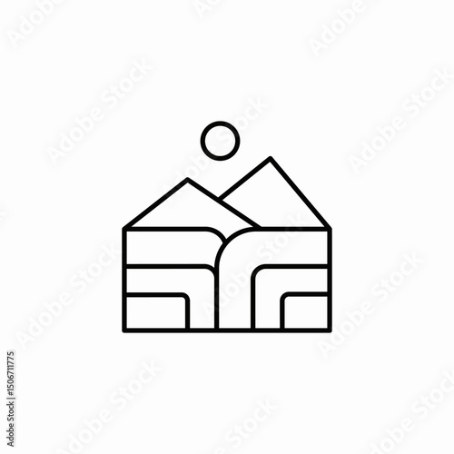rural landscape icon sign vector