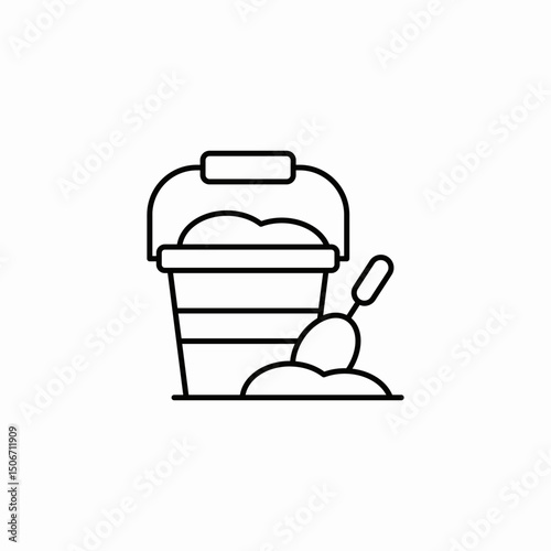 sand bucket icon sign vector
