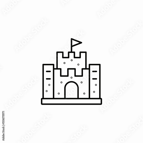 sand castle icon sign vector