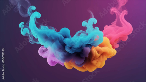 Abstract smoke on color abstract background.