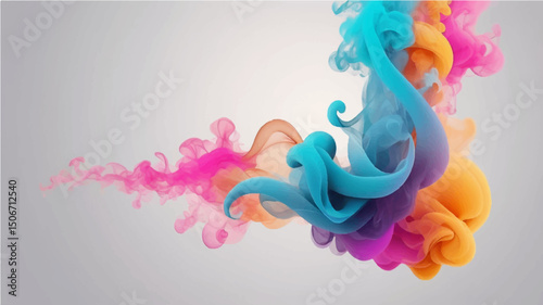 Abstract smoke on color abstract background.