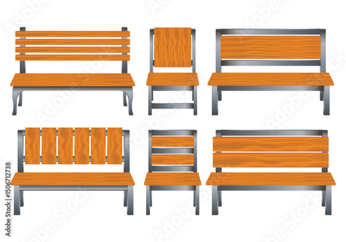 Classic wooden lawn chair vector illustration