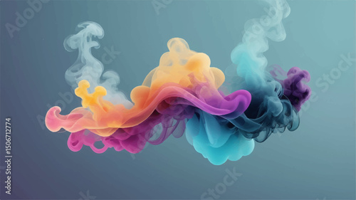 Abstract smoke on color abstract background.