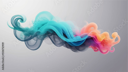 Abstract smoke on color abstract background.