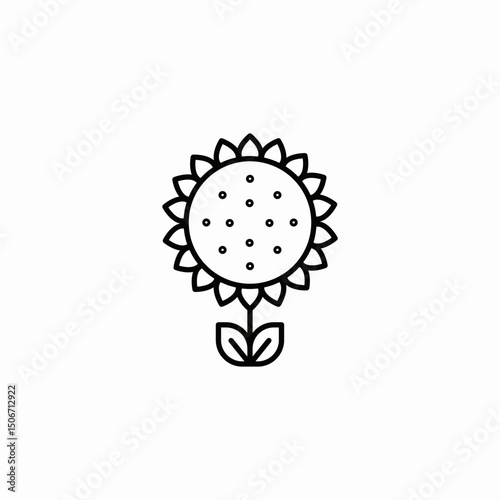 sunflower plant icon sign vector