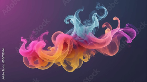 Abstract smoke on color abstract background.