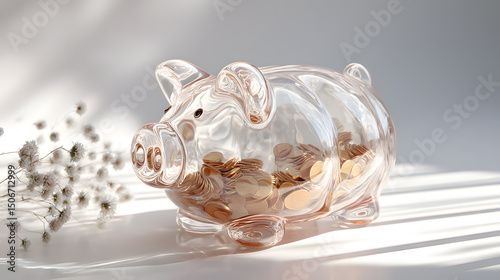 Glass piggy bank