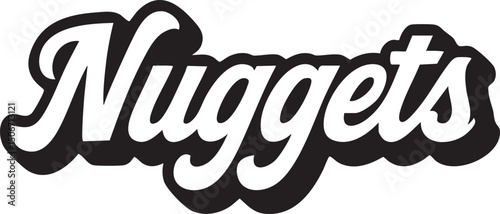 Retro-style Nuggets logo featuring a striking drop shadow effect, ideal for enhancing vintage or old-school design projects