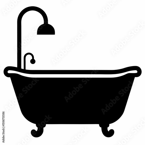 illustration of a white bath tub