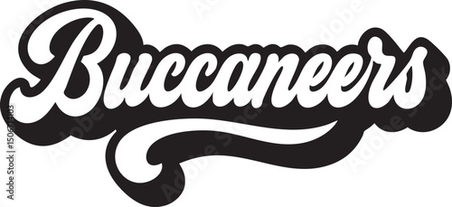 Buccaneers writing with vintage typeface on white background, perfect for sport or historical-themed projects