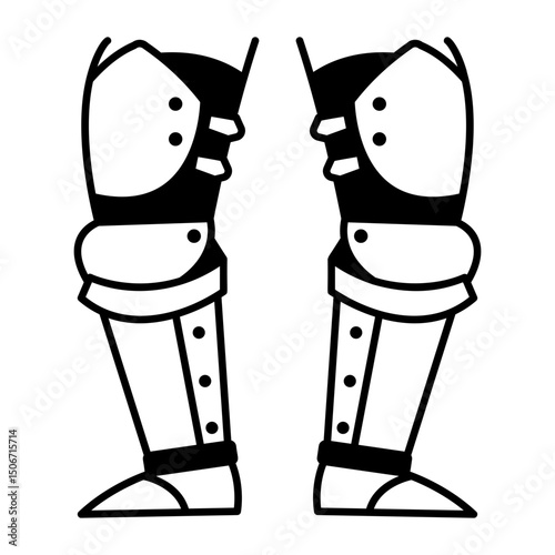 A sketchy style icon of leg armour 
