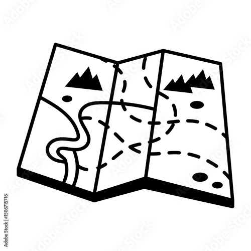 Map icon created in sketchy drawing style
